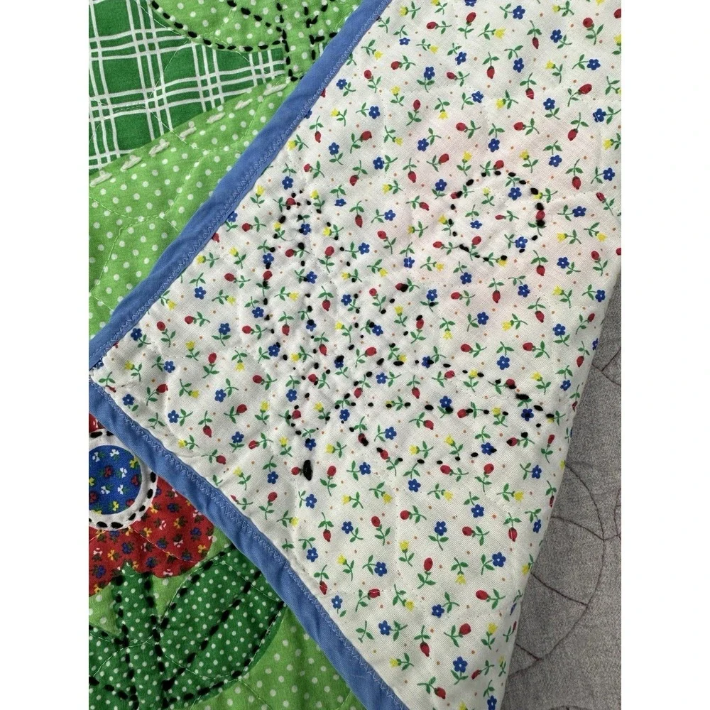 Sunbonnet Sue Overall Sam VTG 1980's Rainbow Quilt Wall Hanging 34